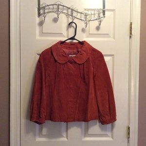 AMI Cognac Suede Crop Jacket, Size Medium